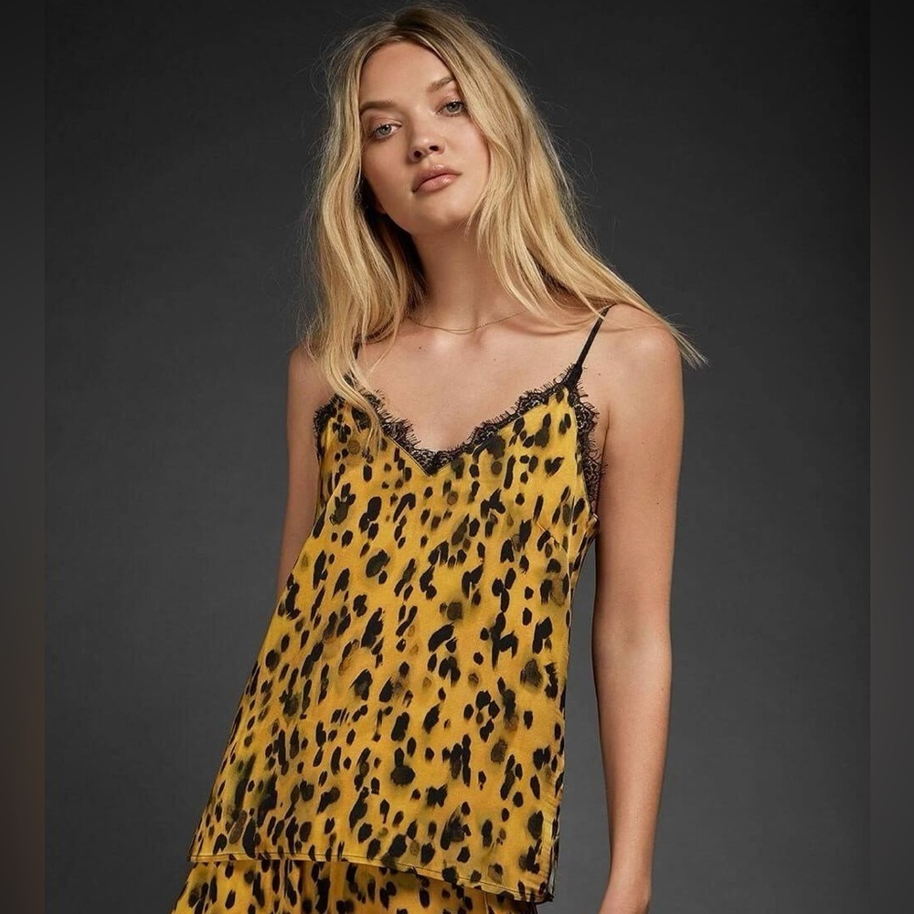 Anine Bing Belle Camisole in Golden Leopard